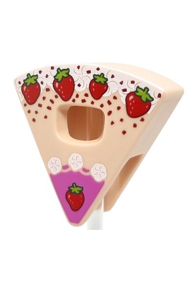 LEGO Original Accessory Moc Minifigure Minifigure Cream Strawberry Pie Slice Costume 1 Piece Will Be Sent