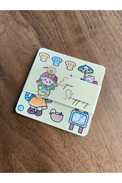 EyER Shoping Kawaii Kız Sticker Set Sarı