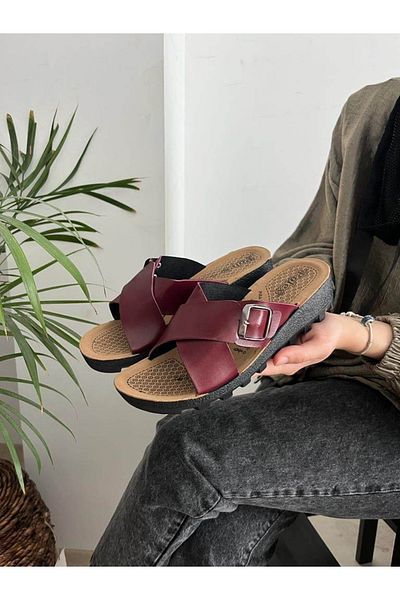 Behtah Kundura Papuci de femei cu toc pană încrucișat Papuci de zi cu zi Confortabil, ușor și elegant, Papuci pentru mamă tânără