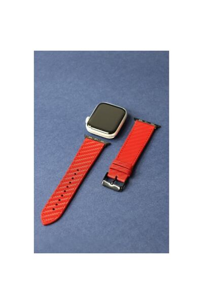 Wrapsol Apple Watch Band Red Carbon 38-40-41 Mm Compatible