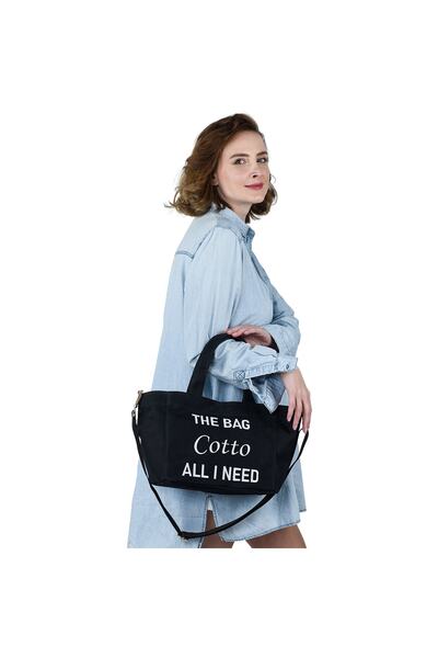 Cotto Shoes Siyah Mumlu Kanvas Kadın Çantası