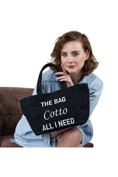 Cotto Shoes Siyah Mumlu Kanvas Kadın Çantası
