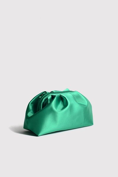 Berlesi Geantă de seară din satin verde pentru femei