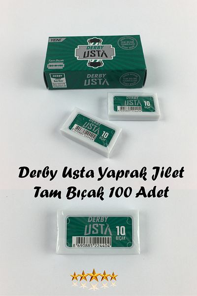 Derby 100 Pieces Full Blade Leaf Razor - 10 Pack Total