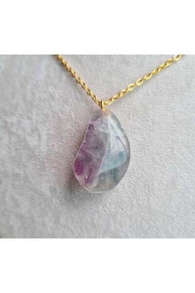 Singincraft Çelik Zincir - Florit Doğal Taş Kolye (1)