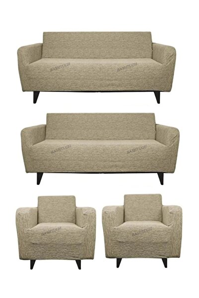 BASHTUGH TİCARET Koltuk Örtüsü Lastikli Esnek Jakarlı Kumaş 3+3+1+1 Yıkanabillir Çekyat, Kanepe Kılıfı Takımı.