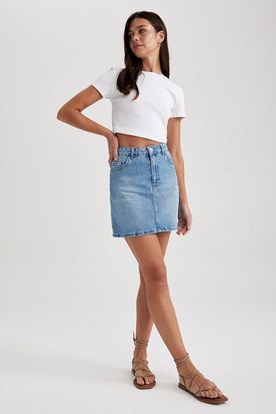DeFacto Mini 100% bavlněná sukně Regular Fit Jean Mini