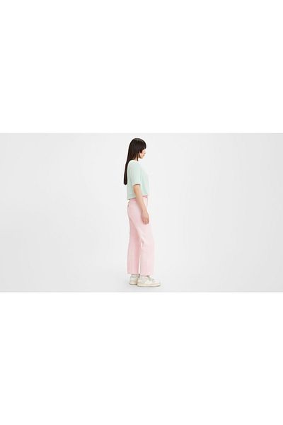 Levi's Pantaloni de damă Ribcage Straight Ankle - Pink Garment Dye