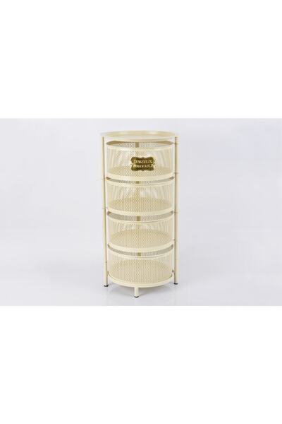 Derinsanal 4 Katlı Metal Açılır Kapanır Paslanmaz Sebzelik