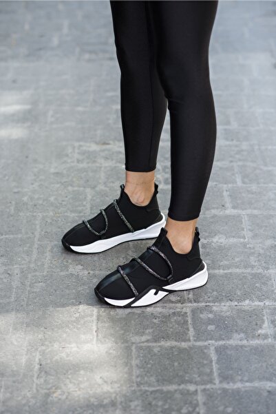 ANGELİNA JONES Γυναικείο sneaker με λεπτομέρεια από μαύρο ύφασμα κατάδυσης Elen