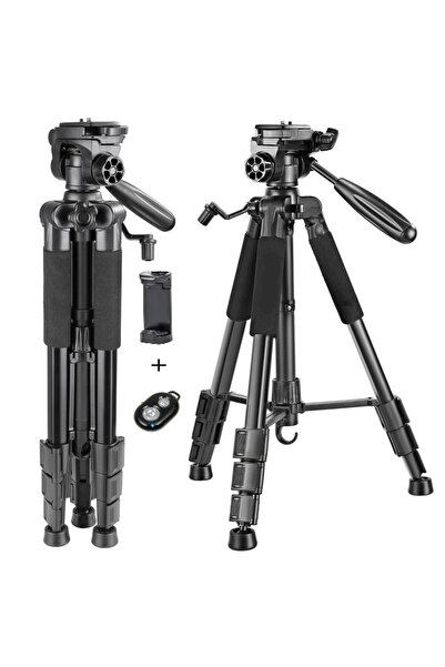 Dymax Cep Telefonları Için Bluetooth Kumandalı Ve Taşıma Çantalı 175cm Tripot Profesyonel 175cm Tripod