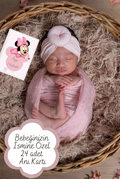 lilamtasarım Kız Bebek Anı Kartları 24 Adetli (isimli)