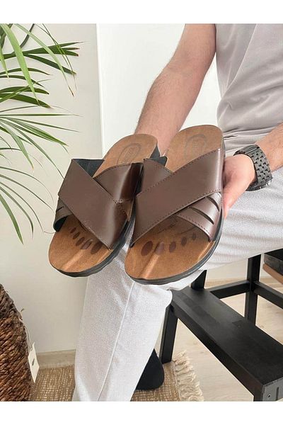 Behtah Kundura Ανδρικές παντόφλες King Size Large Size Μαύρες Casual Νούμερο 43 44 45 46 47