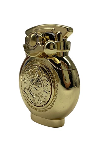 Silvio Monetti Altın Sarısı Yuvarlak Çarklı Kabartma Desenli Benzinli Çakmak 109173