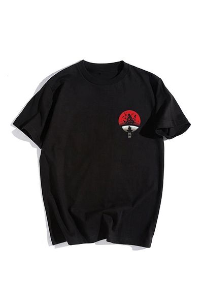 Touz Uchiha Clan Printed - Black Unisex Oversize T-shirt