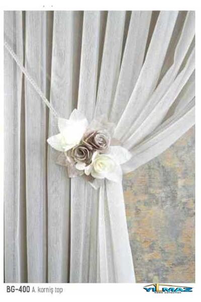 Yılmaz Home Collection Buket Gül Vizona Beyaz Braçol Perde Aksesuar - Buket Gül-bg-400