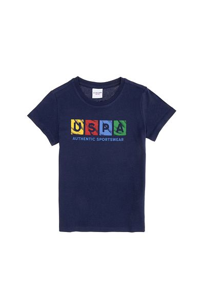 U.S. Polo Assn. Ανδρικό μπλουζάκι με στάμπα Navy Blue Παιδικό Dulan