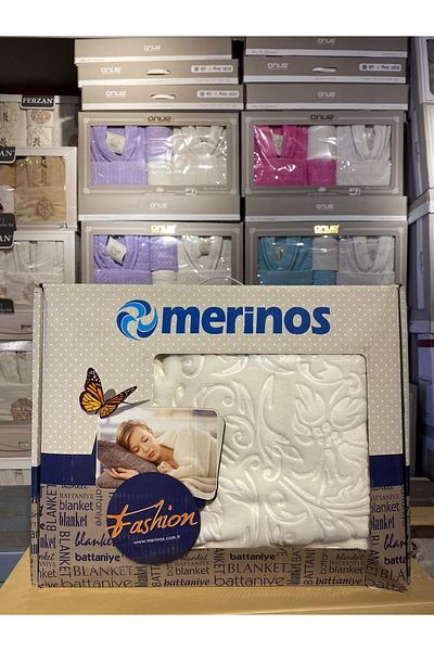 Saraylı Home Merino Fashion Single Blanket - Bone