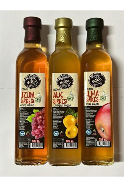 meditroia Edos Organik (üzüm & Alıç & Elma) Sirkesi 500ml 3 Adet