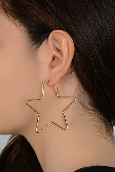 C&E Design Kadın Gold Yıldız Tarz Küpe