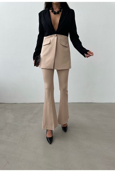 RG style Black Blazer Jacket with Fake Pockets - Lined