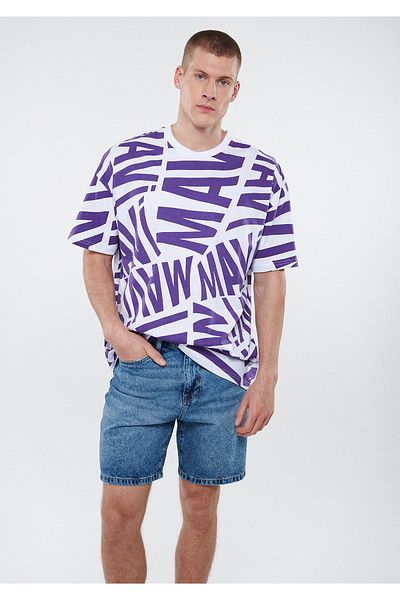 Mavi Τυπωμένο Μωβ T-Shirt Oversize / Wide Cut 0610629-80788