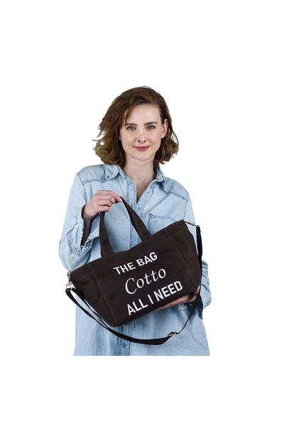 Cotto Shoes Koyu Kahverengi Mumlu Kanvas Kadın Çantası