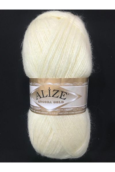 Alize 5 Κομμάτια Angora Gold Πλεκτό Σχοινί - 001 Κρέμα