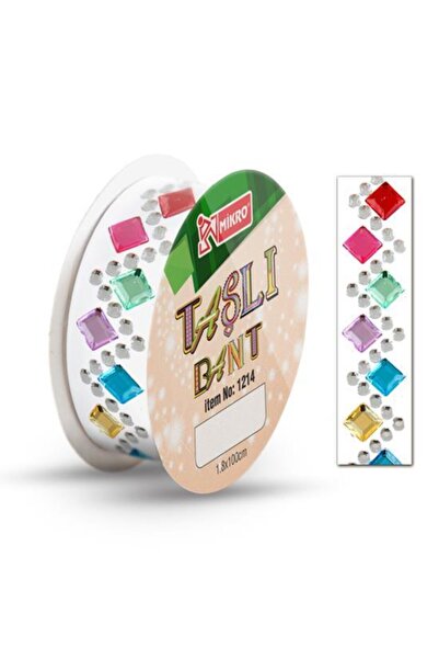 Mikro Selefon Bant Taşlı 1,8mmx50cm 1214 (1 Adet Karışık Renk Desen)
