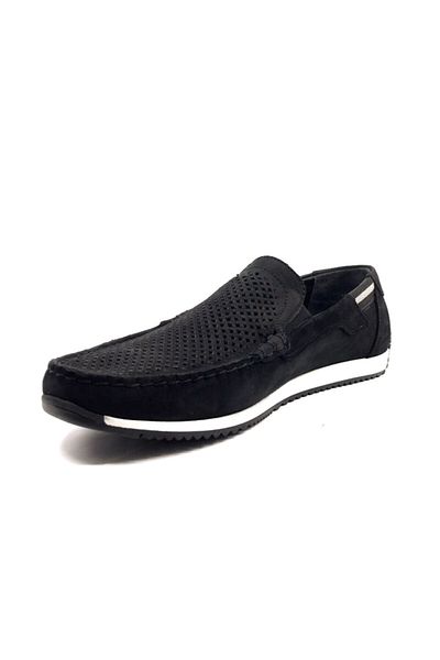 JAMES FRANCO 5091 Black Nubuck Leather Men's Summer Shoes