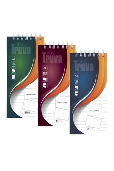 KESKİN COLOR Memo Pad Troy Spiral Striped 50 Sheets 10.5x23 Cm145611-99 (Pack of 6)