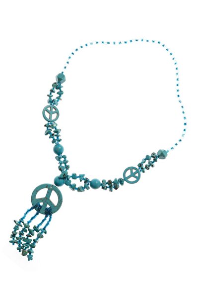 Rouge قلادة رمز السلام بحجر الفيروز للنساء