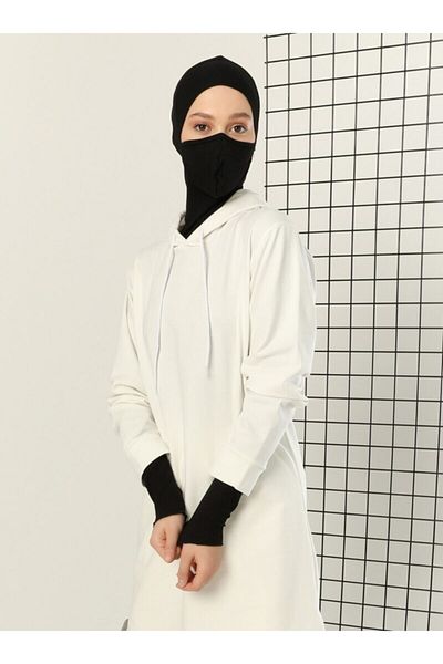 Ecardin Black Masked Sport Hijab - St 279 Bone
