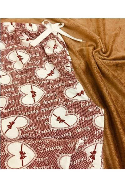 Altınay Γυναικείες καλοκαιρινές πιτζάμες καφέ Plus Size χωρίς τσέπες B5