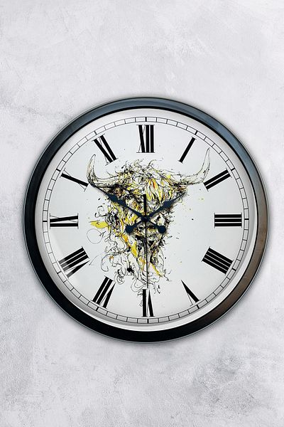 Kasva Concept 40 cm Black Metal Animal Kingdom Wall Clock