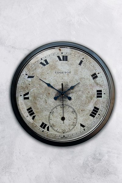 Kasva Concept Δώρο 40 εκ. Μαύρο Μεταλλικό Αντίκα Ρολόι τοίχου
