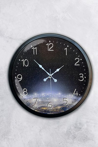 Kasva Concept Gift 40 cm Black Metal Strawberry Kitchen Wall Clock