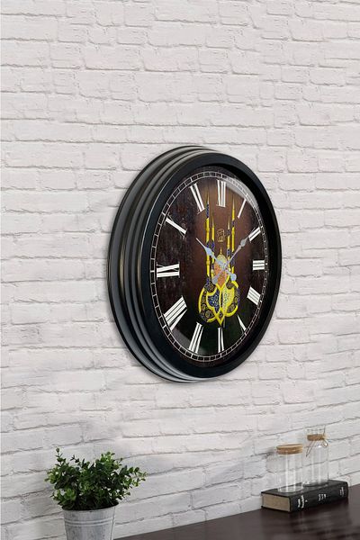 Kasva Concept Gift 40 cm Black Metal Mosque Wall Clock