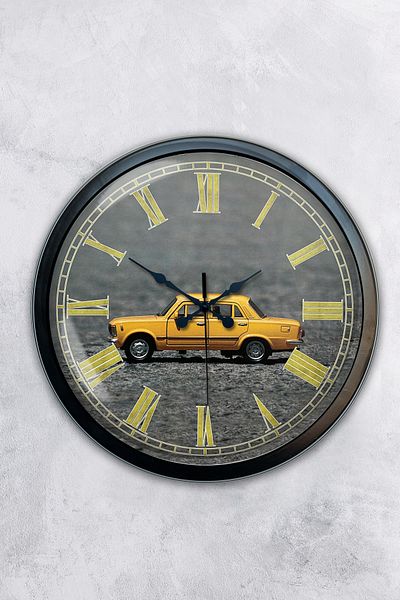 Kasva Concept Δώρο 40 εκ. Μαύρο Μεταλλικό Ρολόι Τοίχου Αυτοκινήτου