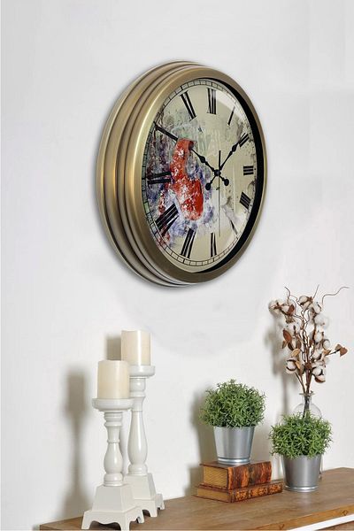 Kasva Concept Gift 40 cm Antique Metal Decorative Wall Clock