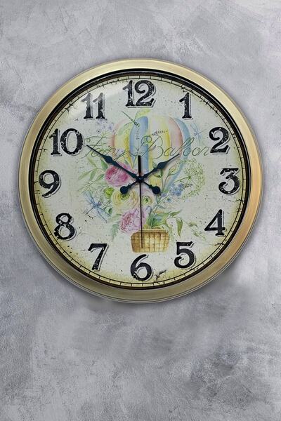 Kasva Concept ساعة حائط هدية بالون معدني عتيق مقاس 40 سم