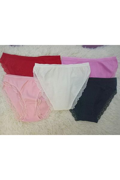 Tutku Chiloți roșii din dantelă din Lycra jacquard, pachet de 6