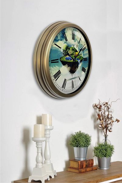 Kasva Concept Ρολόι τοίχου δώρου 40 cm Antique Metal Green Nature