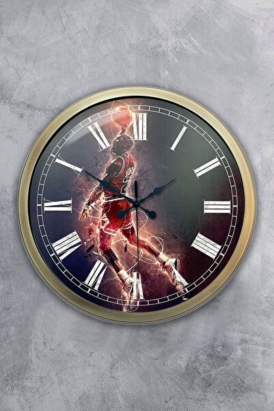 Kasva Concept ساعة حائط معدنية عتيقة مقاس 40 سم من الدوري الاميركي للمحترفين