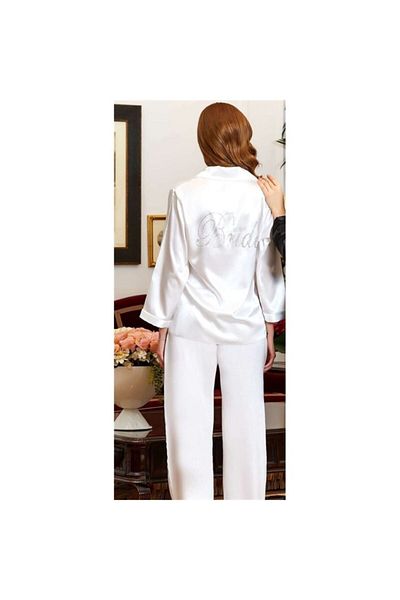 Jeremi Women's Dowry Silk Satin Bride Pajama Set