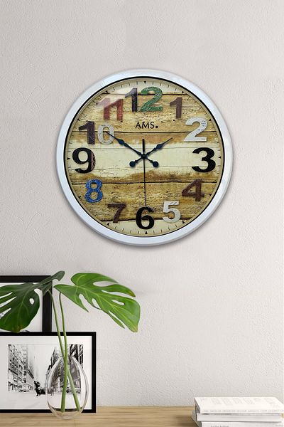 Kasva Concept Gift 40 cm White Metal Colored Number Wall Clock