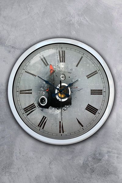 Kasva Concept Gift 40 cm White Metal Music Wall Clock
