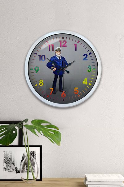 Kasva Concept Gift 40 cm White Metal Ship Captain Wall Clock