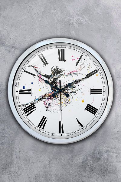 Kasva Concept Gift 40 cm White Metal Dance Wall Clock