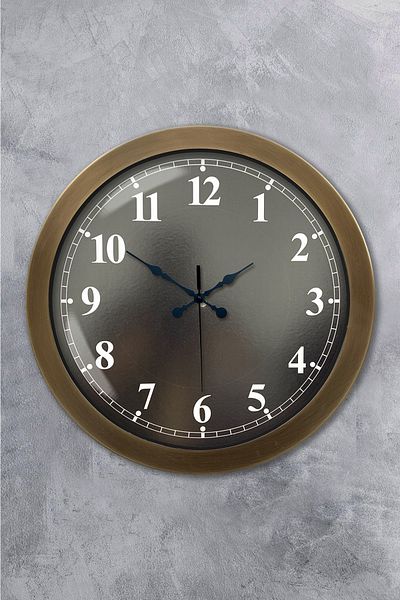 Kasva Concept 36 cm Tumbled Metal Black Wall Clock